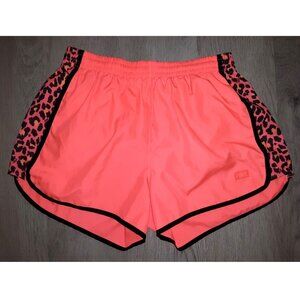 Victoria's Secret PINK Running Shorts SMALL Orange Leopard Print Active Athletic